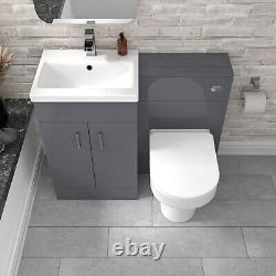 Cabinet de lavabo gris Nes Home, unité de WC et toilette confort dos au mur