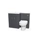 Cabinet De Lavabo Gris Foncé De 1100 Mm, Unité Wc Et Toilette Dos Au Mur