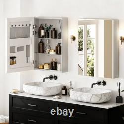 Cabinet de miroir de salle de bain UK, miroir de coiffeuse, panneau arrière de séparation, organisateur de rangement