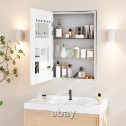 Cabinet de miroir de salle de bain UK, miroir de coiffeuse, panneau arrière de séparation, organisateur de rangement