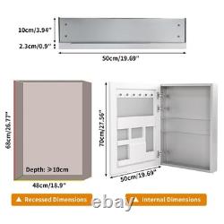 Cabinet de miroir de salle de bain UK, miroir de coiffeuse, panneau arrière de séparation, organisateur de rangement
