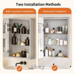 Cabinet de miroir de salle de bain UK, miroir de coiffeuse, panneau arrière de séparation, organisateur de rangement