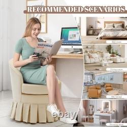 Chaise de coiffeuse avec dossier et accoudoirs, chaise de maquillage rembourrée, pour chambre et salle de bain