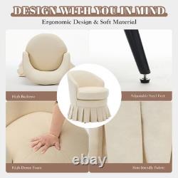 Chaise de coiffeuse avec dossier et accoudoirs, chaise de maquillage rembourrée, pour chambre et salle de bain