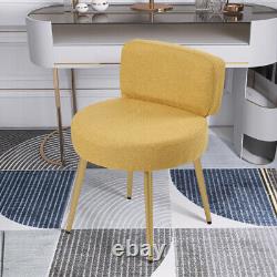 Chaise de coiffeuse modern avec siège rembourré, pieds en métal et dossier bas