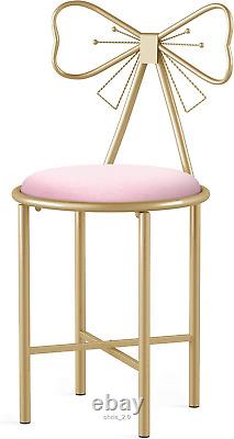 Chaise de coiffeuse rose, le meilleur cadeau pour les filles, tabouret de table de maquillage en velours