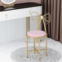 Chaise de coiffeuse rose, le meilleur cadeau pour les filles, tabouret de table de maquillage en velours