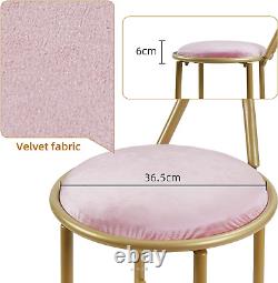 Chaise de coiffeuse rose, le meilleur cadeau pour les filles, tabouret de table de maquillage en velours