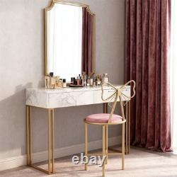 Chaise de maquillage polyvalente, tabouret de coiffeuse rose élégant avec dossier en nœud papillon UK