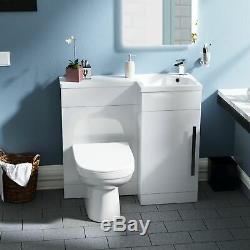 Collecteur 900mm Main Droite Salle De Bains Blanc Basin Vanity Retour Au Mur Wc Toilettes