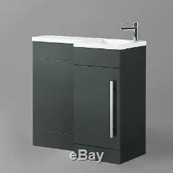 Collecteur 900mm Main Droite Salle De Bains Vanity Gris Bassin Dos Au Mur Toilettes