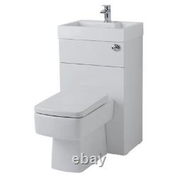 Combinaison Salle de bain blanche 2 en 1 : Meuble vasque WC