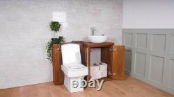 Commode de salle de bain compacte combinée et unité murale en finition noyer