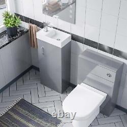 Debra 400 MM Basin Sink Vanity Light Grey Unit & Btw Wc Toilette Pan Cabinet Suite