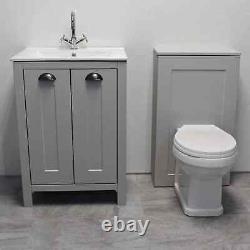 Derby Salle De Bain Suite Vanity Sink Basin + Wc Toilettes Unité Lumière Chêne Gris