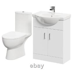 En gros Lima Gloss Blanc 650mm 2 Porte Meuble Lavabo et Toilette à Dos Ouvert