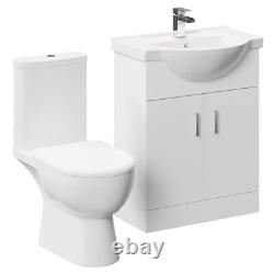 En gros Lima Gloss Blanc 650mm 2 Porte Meuble Lavabo et Toilette à Dos Ouvert