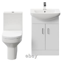 En gros Meuble de salle de bain blanc brillant Neiva 550mm avec 2 portes et dos fermé.