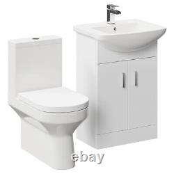 En gros Meuble de salle de bain blanc brillant Neiva 550mm avec 2 portes et dos fermé.