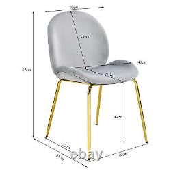 Ensemble de 2 chaises de salle à manger en velours, chaise de salon moderne, chaise de coiffeuse