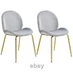 Ensemble de 2 chaises de salle à manger en velours, chaise de salon moderne, chaise rembourrée pour coiffeuse