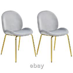 Ensemble de 2 chaises de salle à manger en velours, chaise de salon moderne, chaise rembourrée pour coiffeuse.