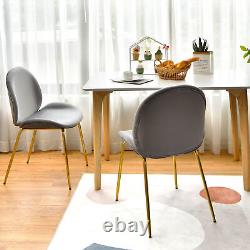 Ensemble de 2 chaises de salle à manger en velours, chaise de salon moderne et chaise de coiffeuse rembourrée