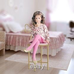 Ensemble de 2 tabourets de maquillage modernes en velours papillon avec coussin et pieds dorés