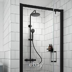 Ensemble de cabine de douche en quadrant Nuie gris avec meuble-lavabo 600mm WC & Pan Salle de bain