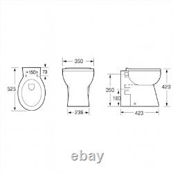 Ensemble de meuble de salle de bains avec unité de lavabo brillant gris de 550 mm et unité de toilette WC de 500 mm