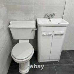 Ensemble de salle de bain 2 pièces Heritage : cuvette de toilette et lavabo avec meuble vasque - Valeur de détail recommandée de 1000 £