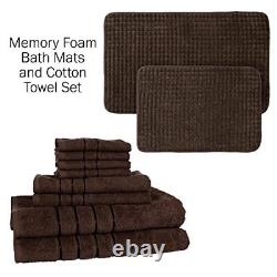 Ensemble de salle de bain Luxueux à la Maison - 2 tapis de bain en mousse à mémoire avec base antidérapante absorbante