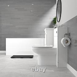 Ensemble de salle de bain Nes Home Blanc 500mm avec unité de toilette WC à 2 tiroirs en PVC et baignoire