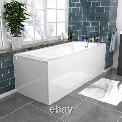 Ensemble de salle de bain Nes Home gris foncé 600 mm, meuble WC à 2 portes avec toilettes BTW et baignoire