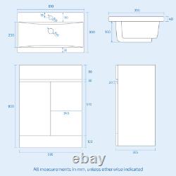 Ensemble de salle de bain Nes Home gris foncé 600 mm, meuble WC à 2 portes avec toilettes BTW et baignoire
