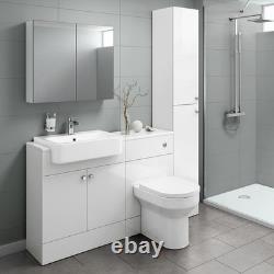 Ensemble de salle de bain meubles combinés unité de lavabo évier toilette et dos au mur Royaume-Uni