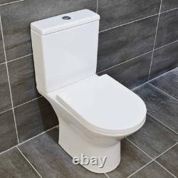 Ensemble de salle de bains, meuble de lavabo noir pour vestiaire avec poignée noire et WC à dos ouvert