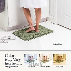 Ensemble de tapis de salle de bain doux en chenille moelleuse avec dos en caoutchouc durable et ultra absorbant