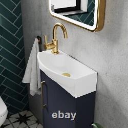 Ensemble meuble vasque Nuie Juno 440mm avec toilettes au mur, robinet et déchets