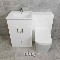 Ensemble meuble vasque de salle de bain 1050 mm, lavabo et toilette de style carré, luxe Hydros Tess