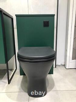 Ensemble salle de bain vert forêt 600mm Unité de vanité et Unité de toilette avec cuvette dos au mur