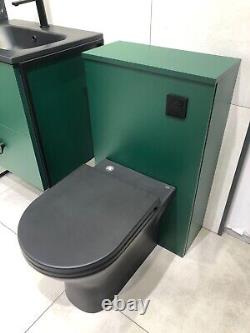 Ensemble salle de bain vert forêt 600mm Unité de vanité et Unité de toilette avec cuvette dos au mur