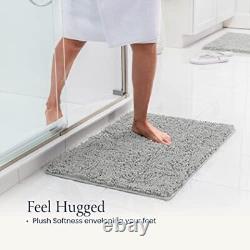 Ensembles de tapis de bain 2 pièces - Ensemble de tapis de bain moelleux séchage rapide doux gris cendré