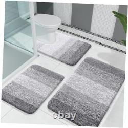 Ensembles de tapis de salle de bain de luxe 3 pièces, doux absorbants 30x20+24x16+20x20 gris