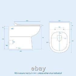 Eslo 500mm Toilette avec lavabo et WC encastré contre le mur, couleur blanche.