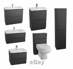 Excellente Moderne Noir Bathroom Furniture Unités Armoires Wc Bassin Vanity 2 Tirage Au Sort