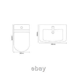 Gros Domestique Neiva Gloss White 650mm 2 Unité De Vanité De Porte Et Toil De Dos Ouvert