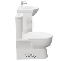 Gros Lima Blanc Lustré 650mm 2 Porte Meuble Vasque et Toilette avec Dos Fermé