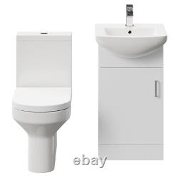 Grossiste Domestique Neiva Gloss Blanc 450mm 1 Meuble de Toilette à Porte et Dos Fermé