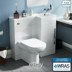 Ingersly 900mm Main Droite Salle De Bains Blanc Basin Vanity Retour Au Mur Wc Toilettes